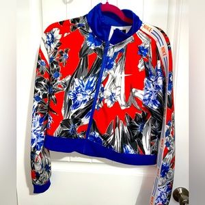 Nike Hyper Femme floral blue cropped track jacket